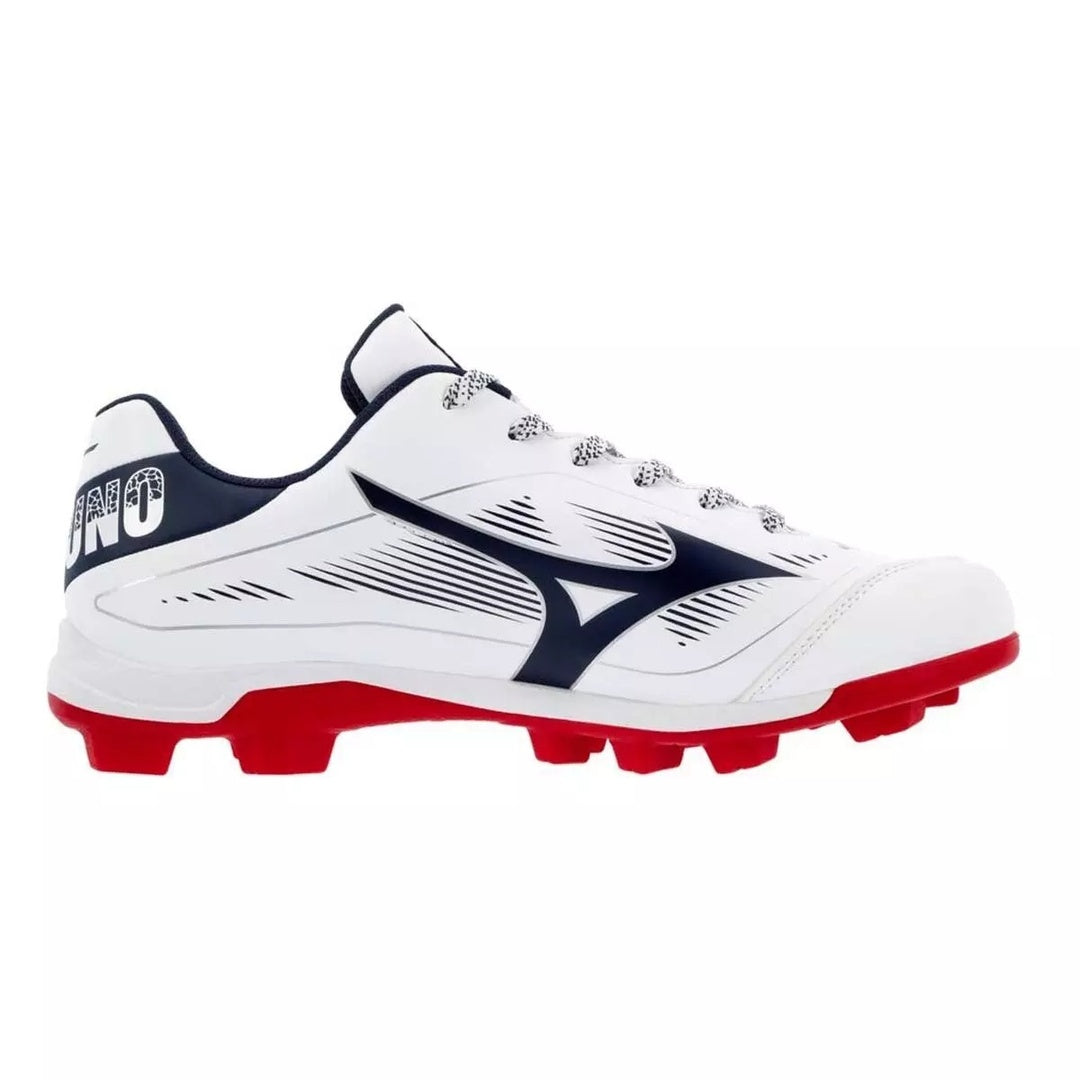 Mizuno Men's Cushionrevo Diamond TPU Baseball Cleats white/navy