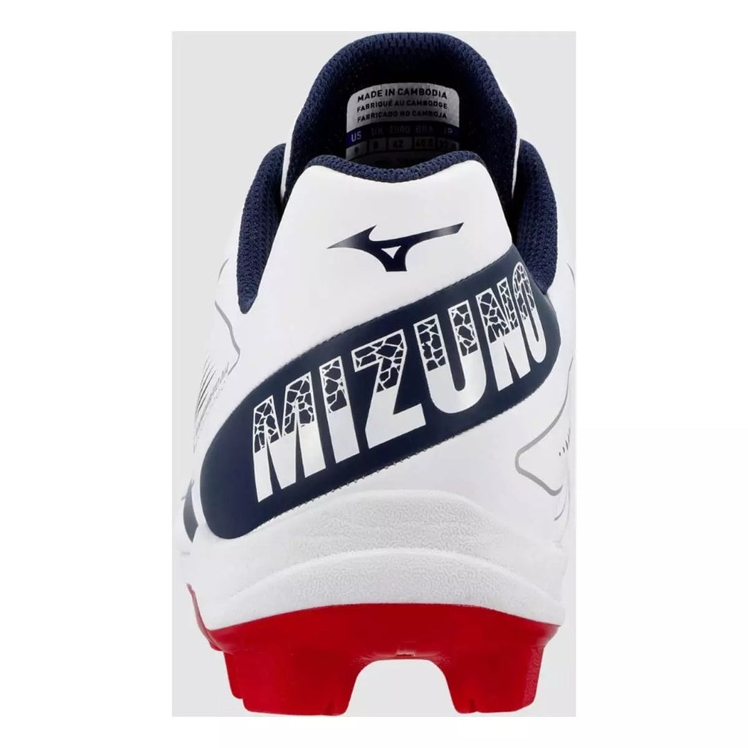 Mizuno Men's Cushionrevo Diamond TPU Baseball Cleats white/navy