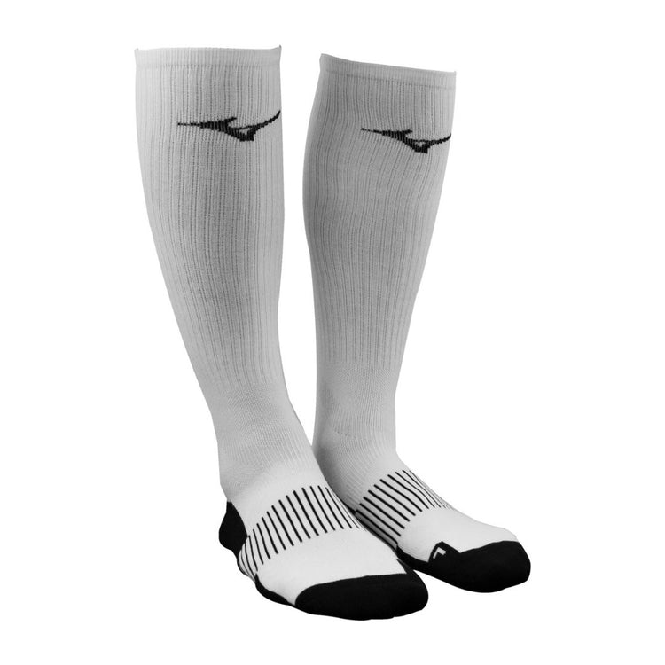 Mizuno Senior Performance Plus Knee High Volleyball Socks white