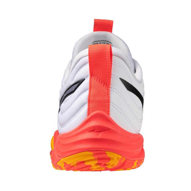 Mizuno Senior Wave Momentum Elite Volleyball Shoes white fiery coral pink orange