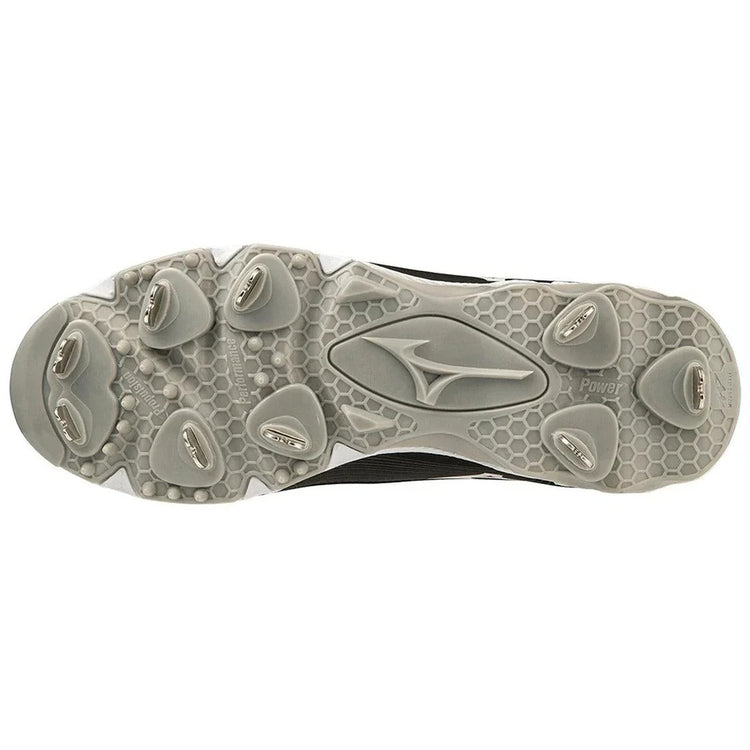 Mizuno Women's 9-Spike Swift 8 Low Metal Softball Cleats white/ black