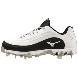 Mizuno Women's 9-Spike Swift 8 Low Metal Softball Cleats white/ black