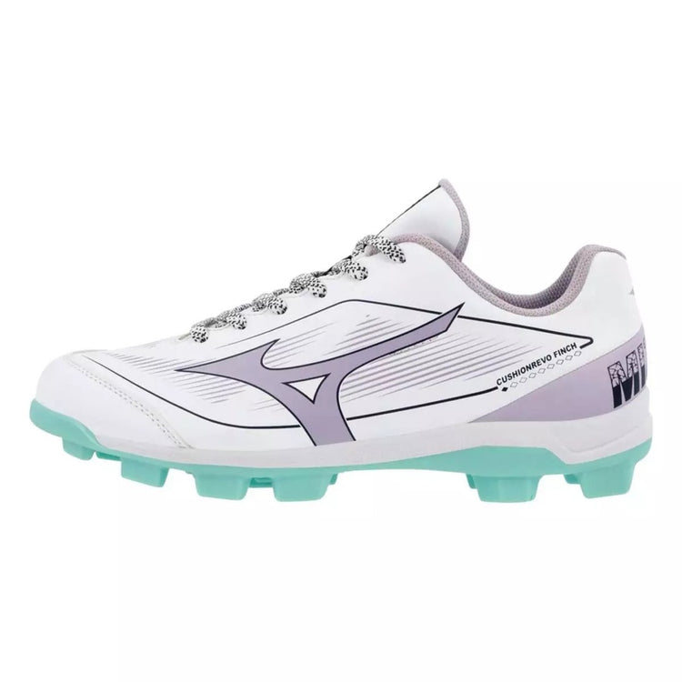Mizuno Women's Cushionrevo Finch TPU Baseball Cleats white/lavender