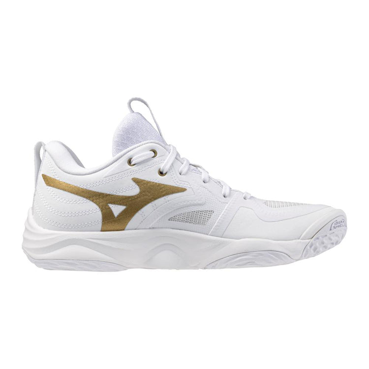Mizuno Women's Wave Momentum 4 Elite Volleyball Shoes White Gold