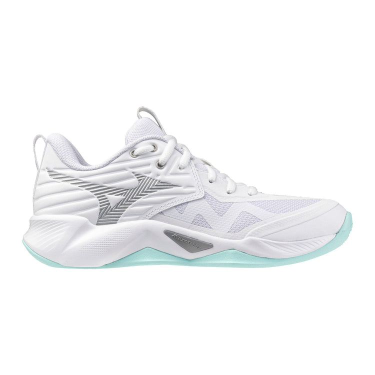 Mizuno Women's Wave Momentum 4 Pro Volleyball Shoes white/ Blue Tint