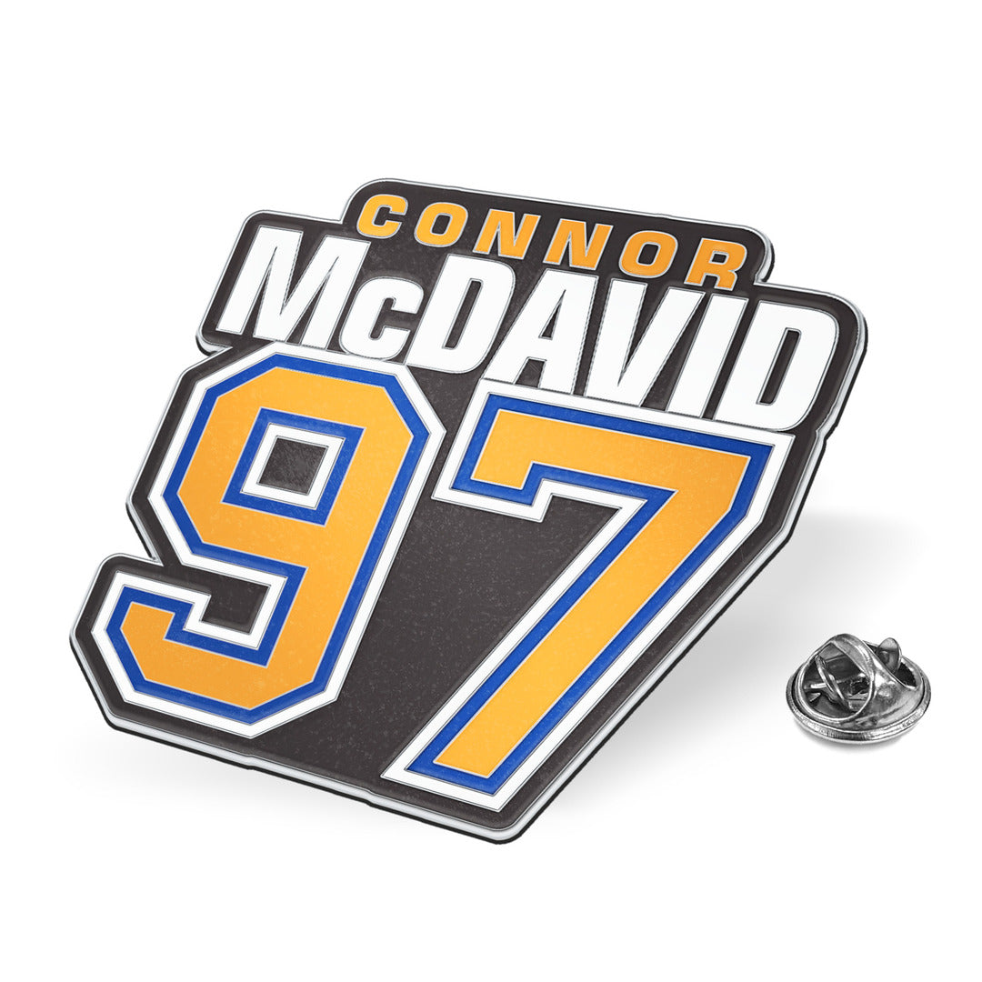 Mustang NHL Edmonton Oilers Connor McDavid 97 Pin orange white blue