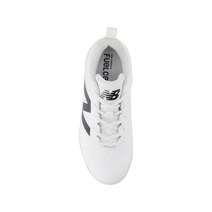 New Balance Junior 4040v8 Rubber Baseball Cleats white