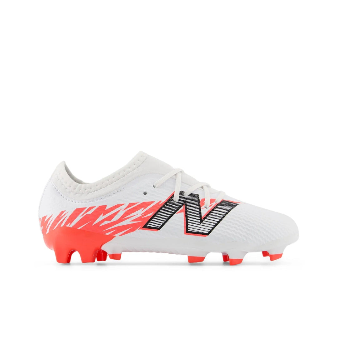 New Balance Junior Furon Team FG V8 Soccer Cleats white/energy red