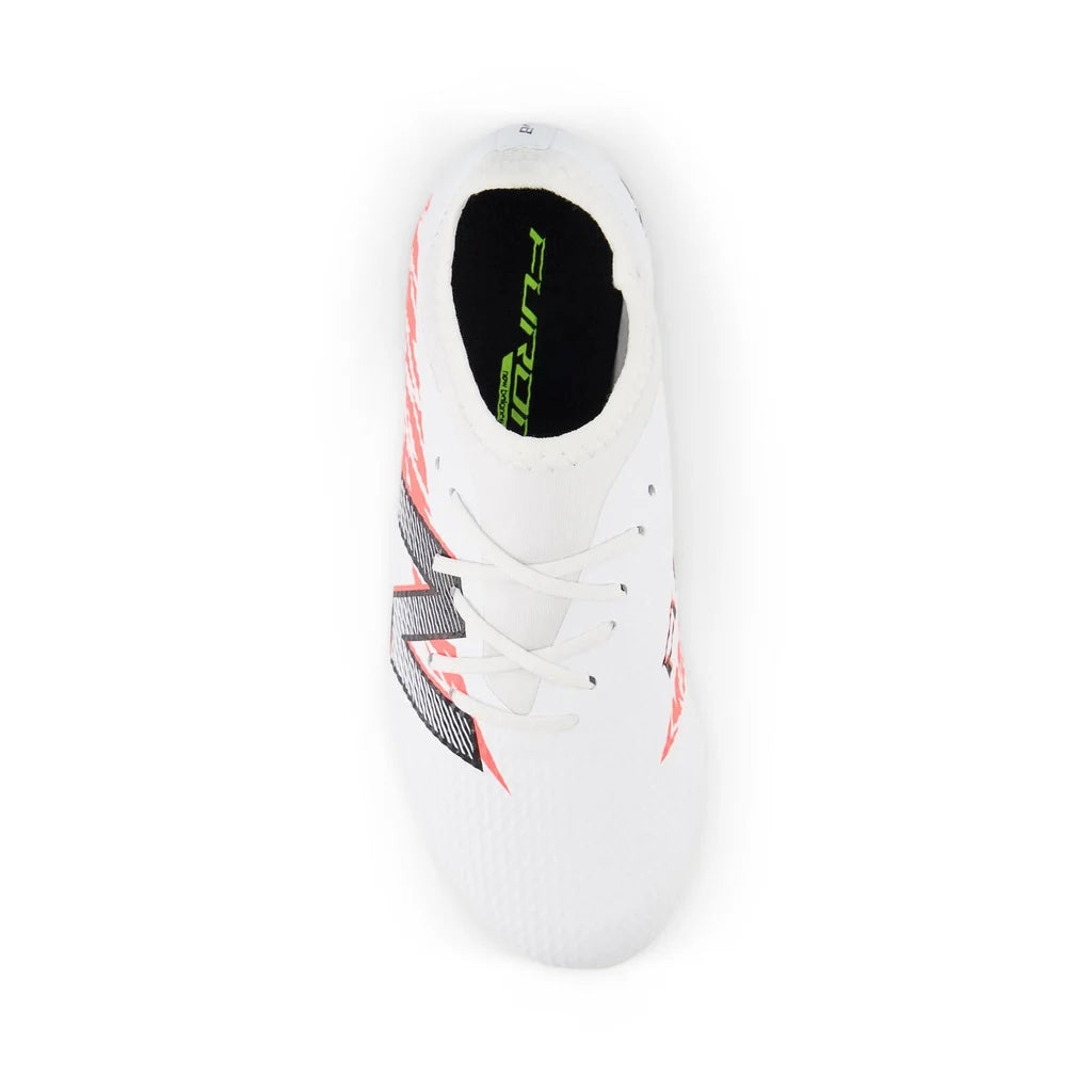 New Balance Junior Furon Team FG V8 Soccer Cleats white/energy red