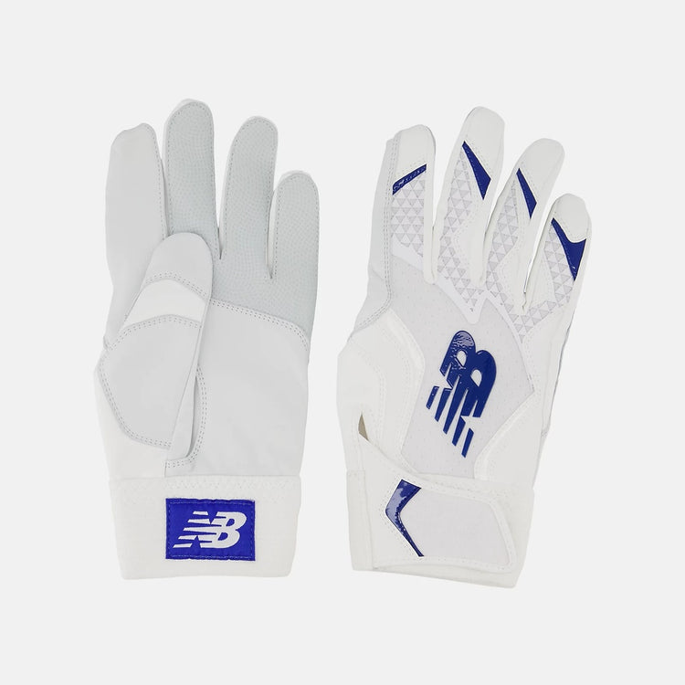 New Balance Senior Batting Gloves white/royal blue