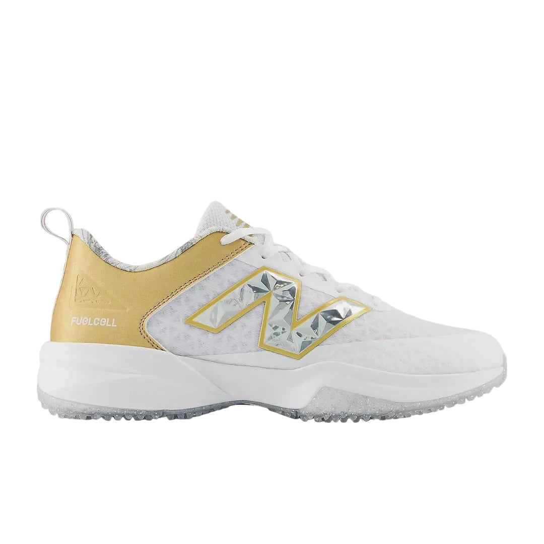 New Balance Senior FuelCell 4040V8 Turf Baseball Cleats silver/white