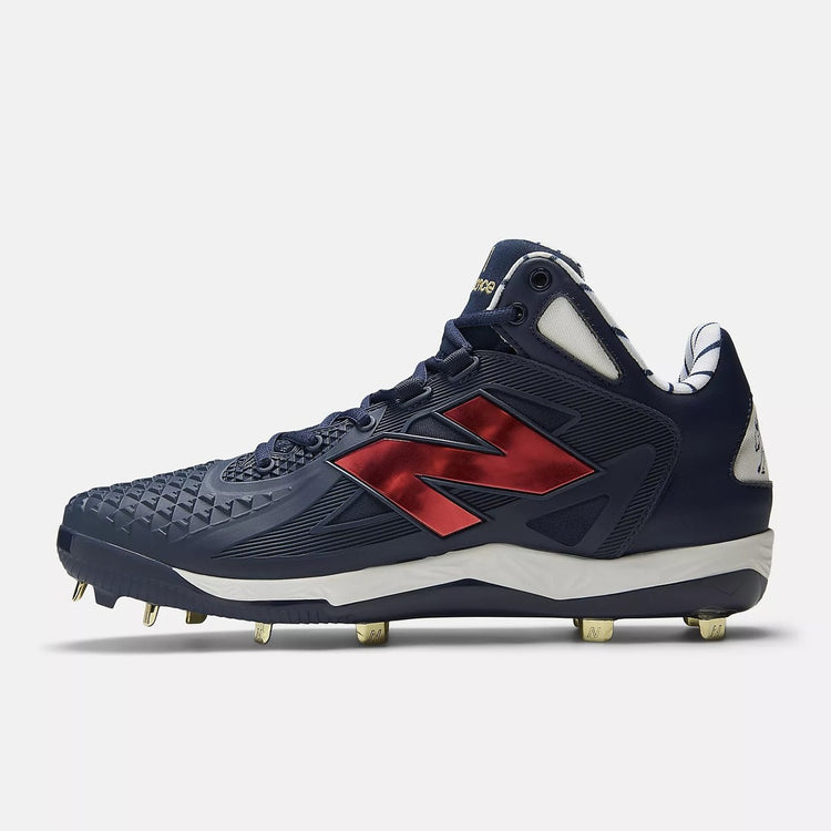 New Balance Senior FuelCell Ohtani V1 Mid Metal Baseball Cleats navy blue/ red logo