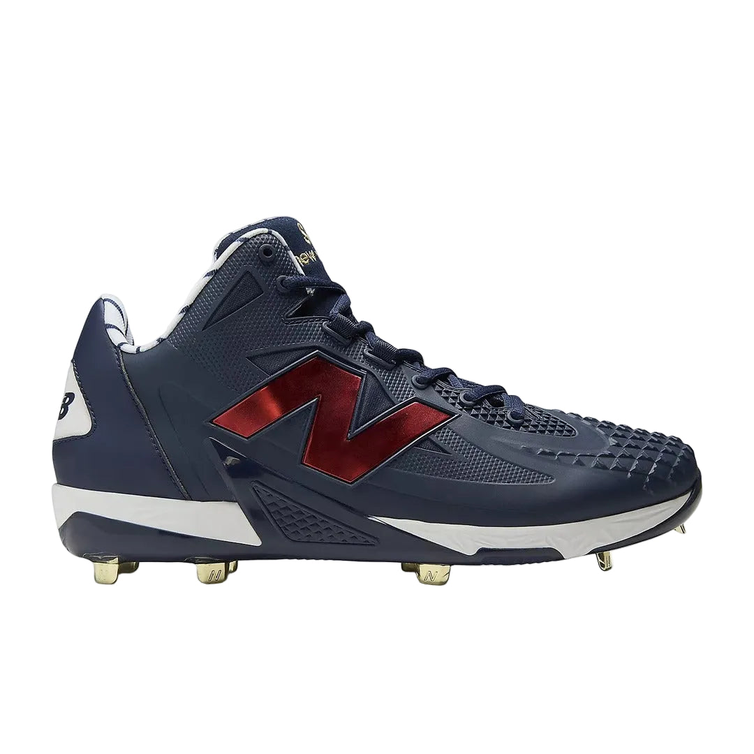 New Balance Senior FuelCell Ohtani V1 Mid Metal Baseball Cleats navy blue/ red logo
