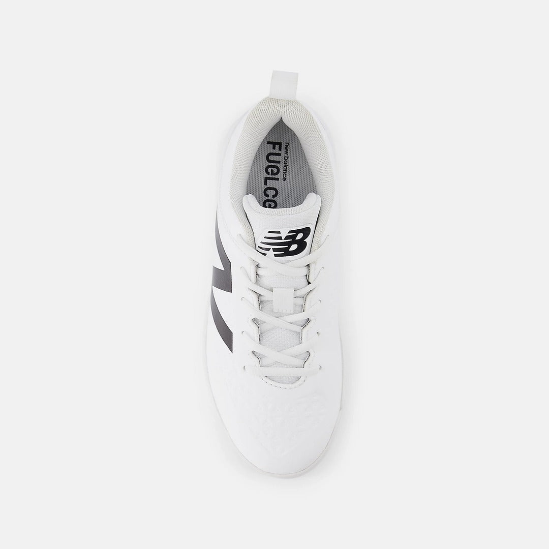 New Balance Youth 4040 V8 Turf Baseball Shoes white