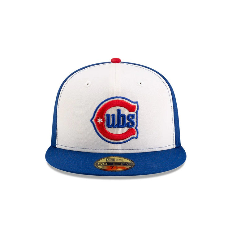 New Era Men's MLB AC 59FIFTY Chicago Cubs Alternate2 Fitted Cap white blue