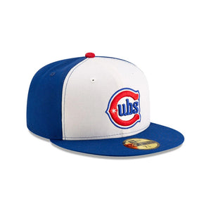 New Era Men's MLB AC 59FIFTY Chicago Cubs Alternate2 Fitted Cap white blue