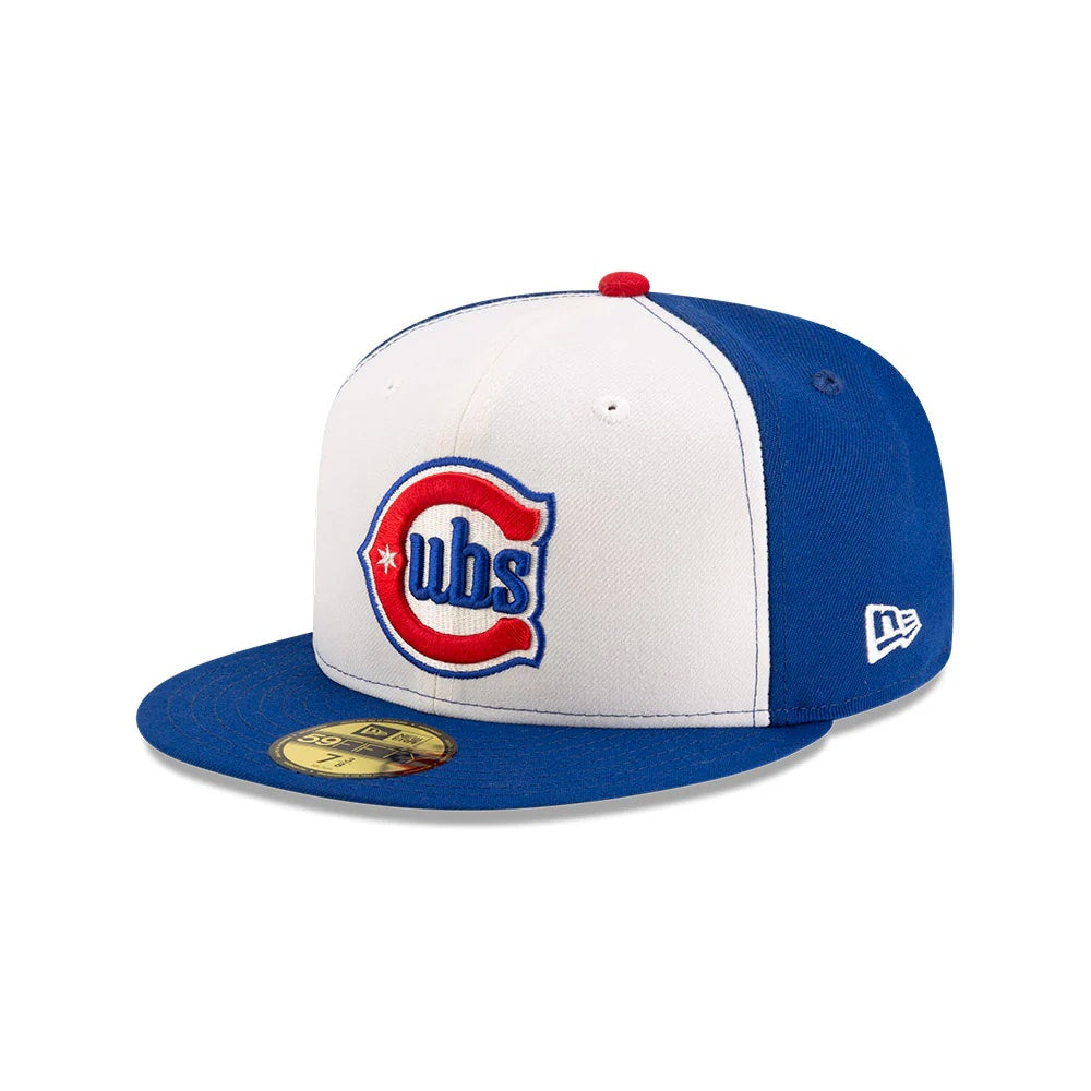 New Era Men's MLB AC 59FIFTY Chicago Cubs Alternate2 Fitted Cap white blue