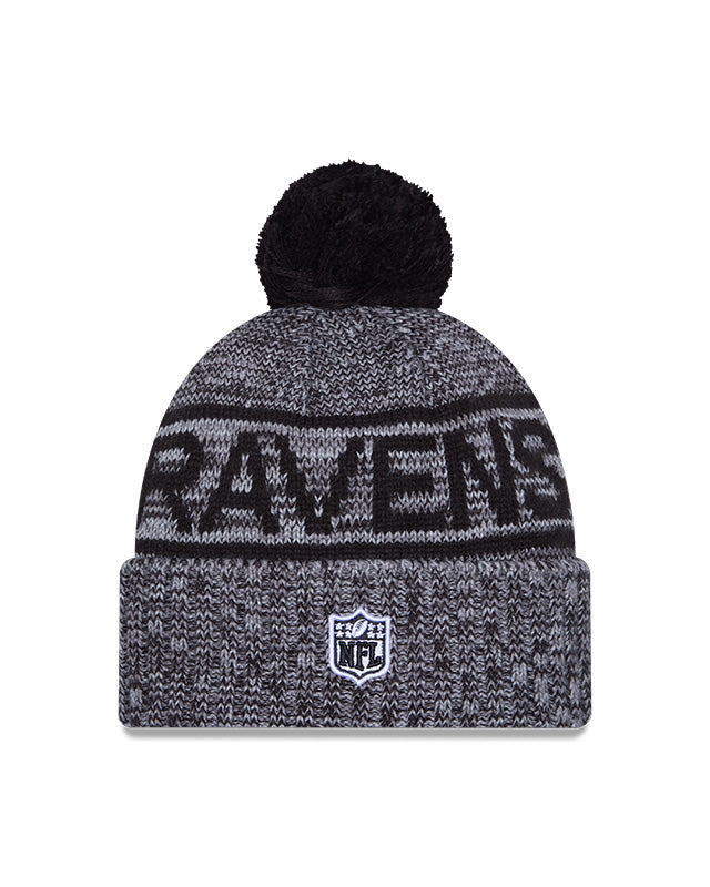 New Era Men's NFL Baltimore Ravens Sideline '25 Sport Pom Knit Toque black