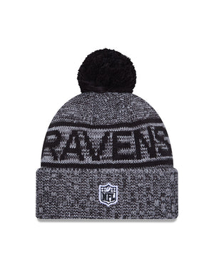 New Era Men's NFL Baltimore Ravens Sideline '25 Sport Pom Knit Toque black