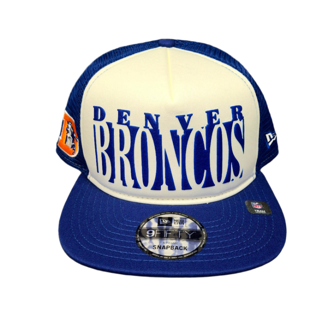 New Era Men's NFL Denver Broncos '25 950 A-Frame foam Team Cutout Hat White/Blue