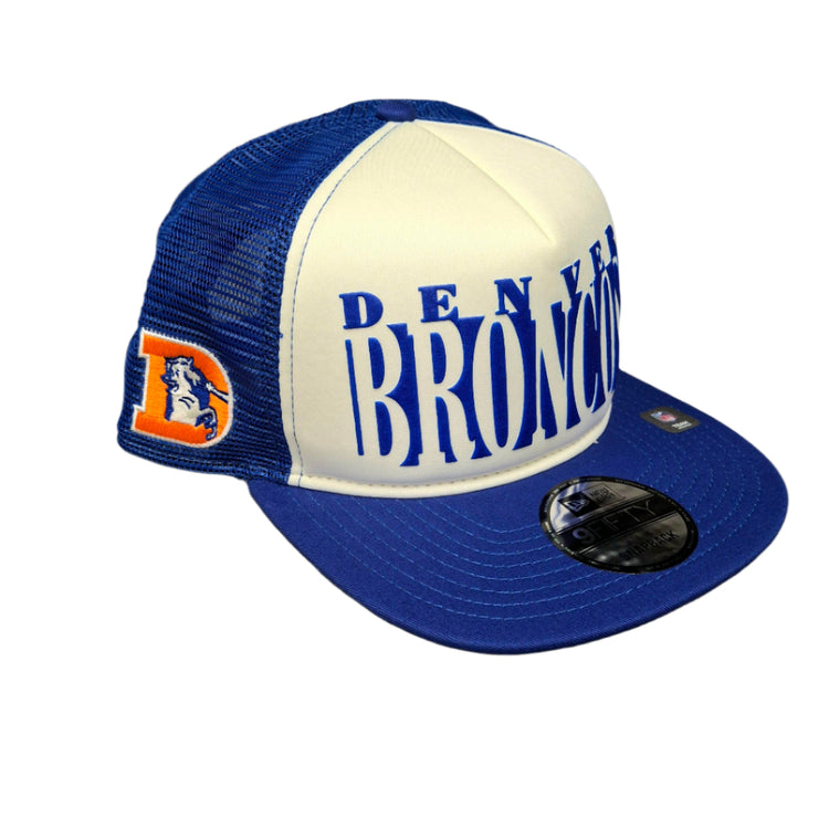 New Era Men's NFL Denver Broncos '25 950 A-Frame foam Team Cutout Hat White/Blue