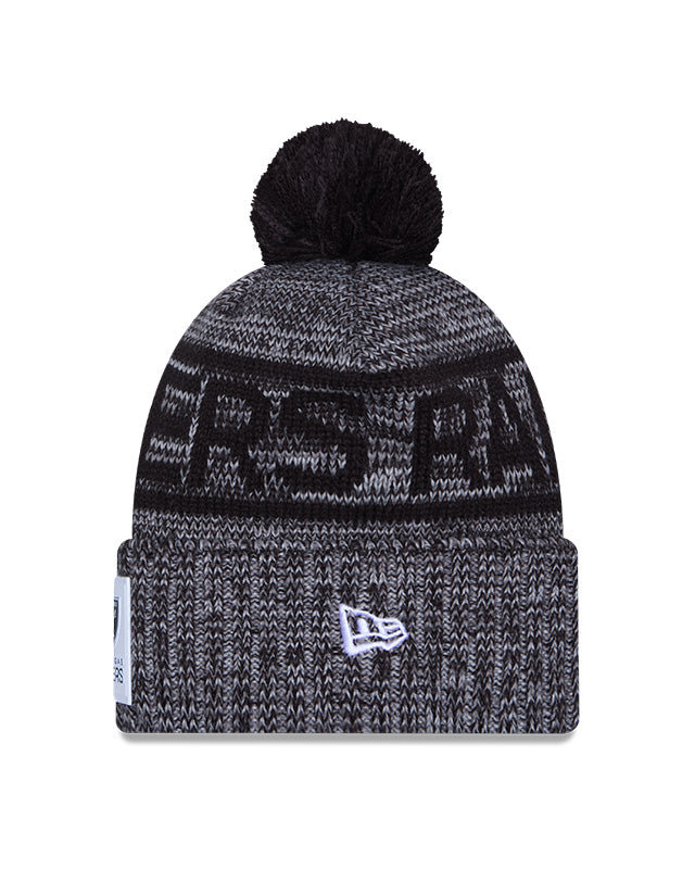 New Era Men's NFL Las Vegas Raiders Sideline '25 Sport Pom Knit Toque Black/Grey