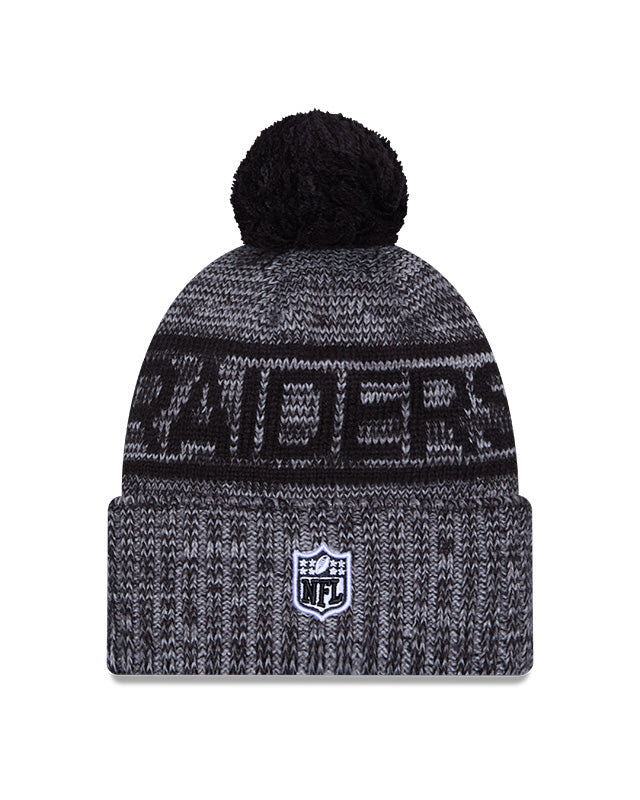 New Era Men's NFL Las Vegas Raiders Sideline '25 Sport Pom Knit Toque Black/Grey