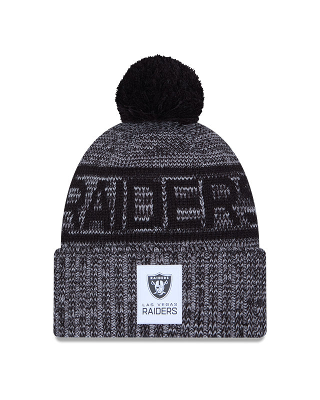 New Era Men's NFL Las Vegas Raiders Sideline '25 Sport Pom Knit Toque Black/Grey