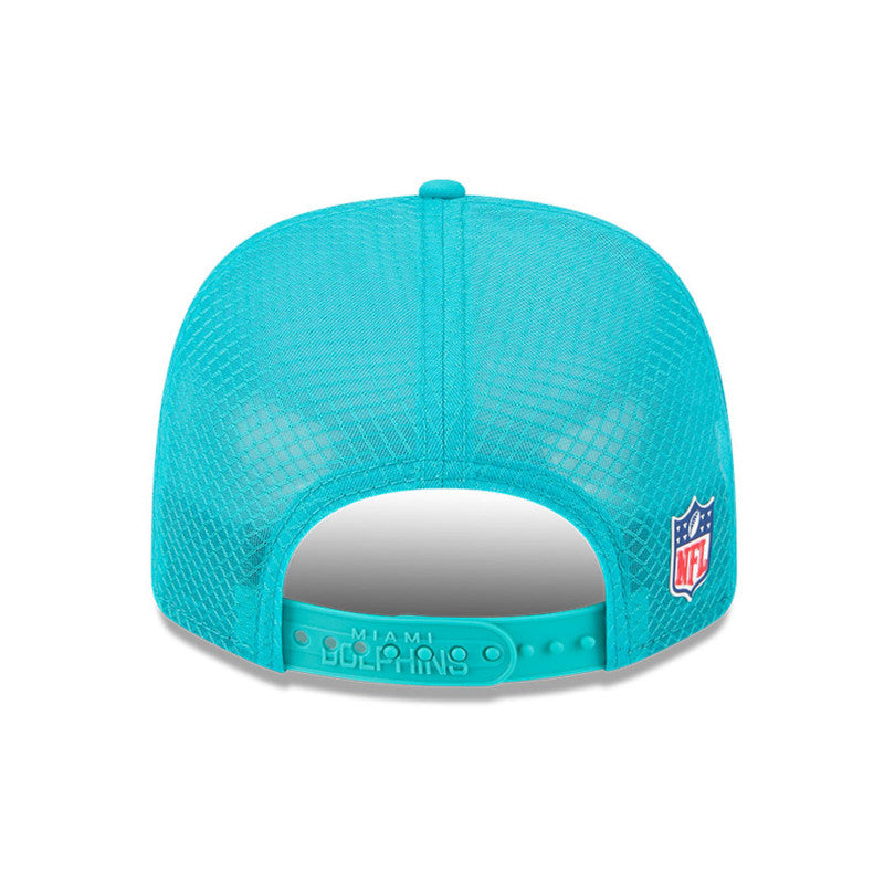 New Era Men's NFL Miami Dolphins Sideline '25 970 Trucker Hat Aqua teal blue