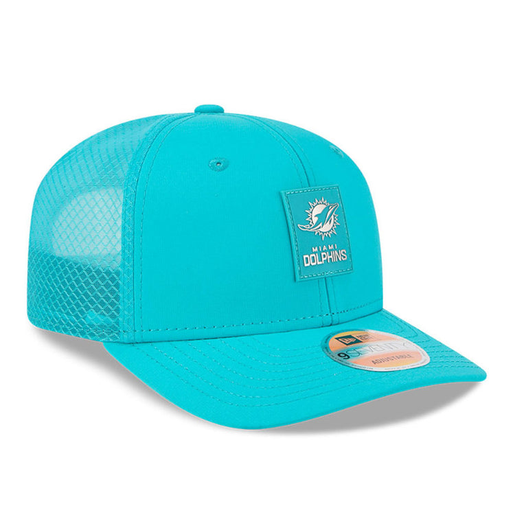 New Era Men's NFL Miami Dolphins Sideline '25 970 Trucker Hat Aqua teal blue