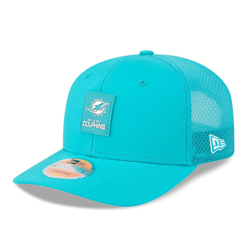 New Era Men's NFL Miami Dolphins Sideline '25 970 Trucker Hat Aqua teal blue