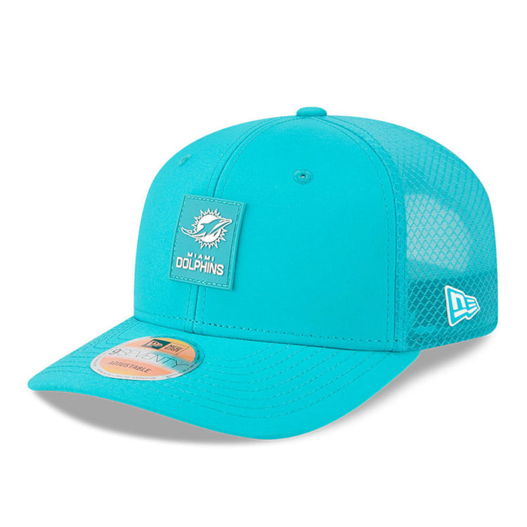 New Era Men's NFL Miami Dolphins Sideline '25 970 Trucker Hat Aqua teal blue