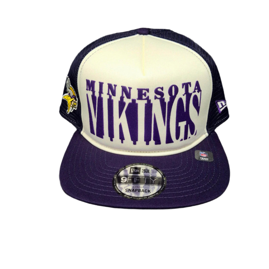 New Era Men's NFL Minnesota Vikings '25 950 A-Frame Team Cutout Hat White/Purple