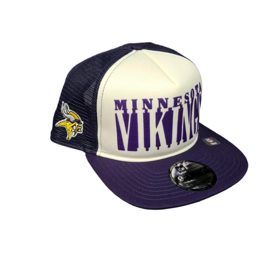 New Era Men's NFL Minnesota Vikings '25 950 A-Frame Team Cutout Hat White/Purple