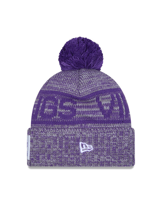 New Era Men's NFL Minnesota Vikings Sideline '25 Sport Pom Knit Toque purple