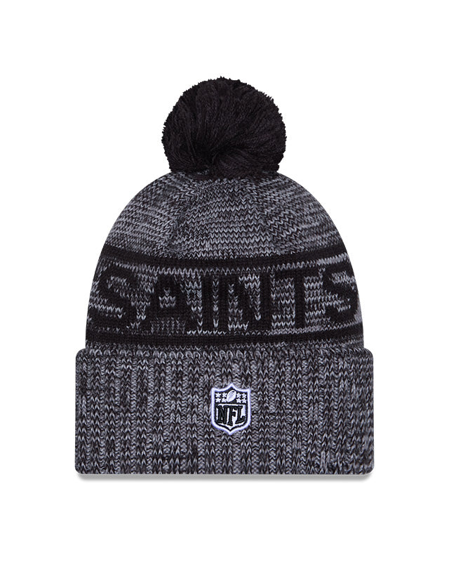 New Era Men's NFL New Orleans Saints Sideline '25 Sport Pom Knit Toque Grey/Black