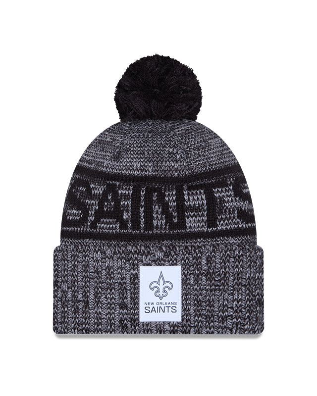 New Era Men's NFL New Orleans Saints Sideline '25 Sport Pom Knit Toque Grey/Black