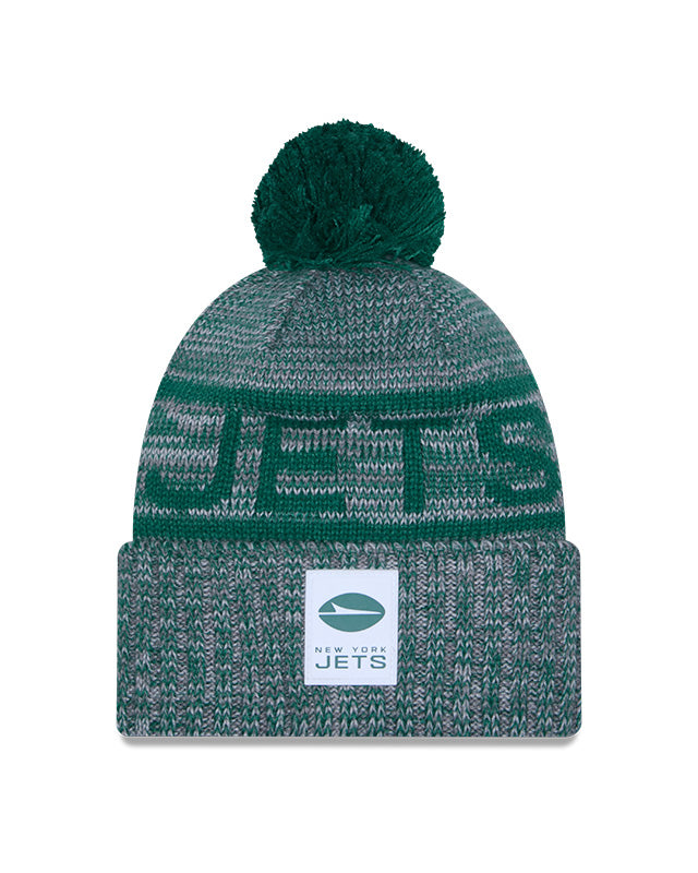 New Era Men's NFL New York Jets Sideline '25 Sport Pom Knit Toque Green