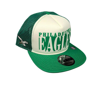New Era Men's NFL Philadelphia Eagles '25 950 A-Frame Foam Team Cutout Hat White/Green