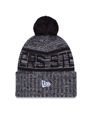 New Era Men's NFL Pittsburgh Steelers Sideline '25 Sport Pom Knit Toque Grey/Black