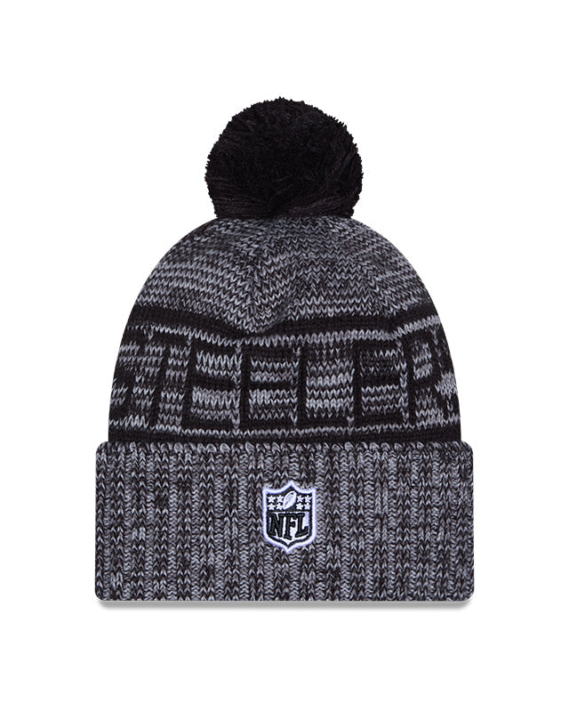 New Era Men's NFL Pittsburgh Steelers Sideline '25 Sport Pom Knit Toque Grey/Black