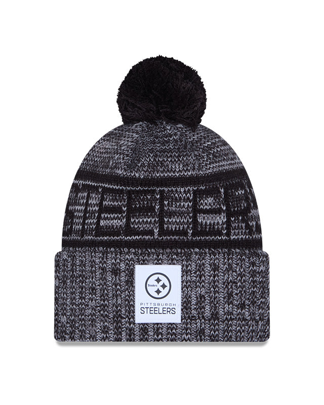 New Era Men's NFL Pittsburgh Steelers Sideline '25 Sport Pom Knit Toque Grey/Black