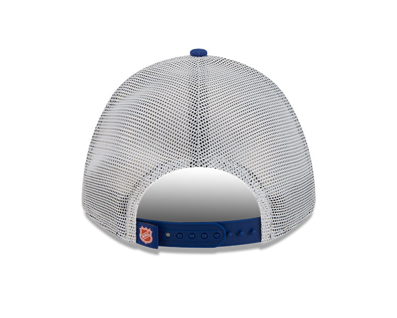 New Era Men's NHL Edmonton Oilers 940 M-Crown A-Frame Sock Hat Blue/Orange white