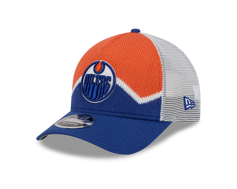 New Era Men's NHL Edmonton Oilers 940 M-Crown A-Frame Sock Hat Blue/Orange white