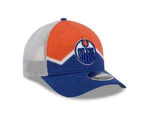 New Era Men's NHL Edmonton Oilers 940 M-Crown A-Frame Sock Hat Blue/Orange white
