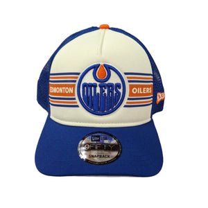 New Era Men's NHL Edmonton Oilers 950 A-Frame Banner Hat White/Blue