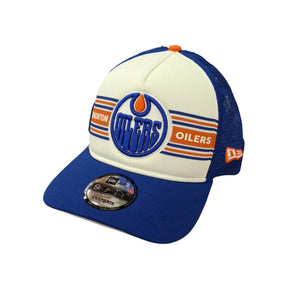 New Era Men's NHL Edmonton Oilers 950 A-Frame Banner Hat White/Blue