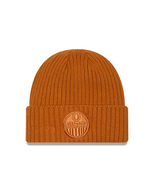 New Era Men's NHL Edmonton Oilers Color Pack Beanie Knit Toque amber orange