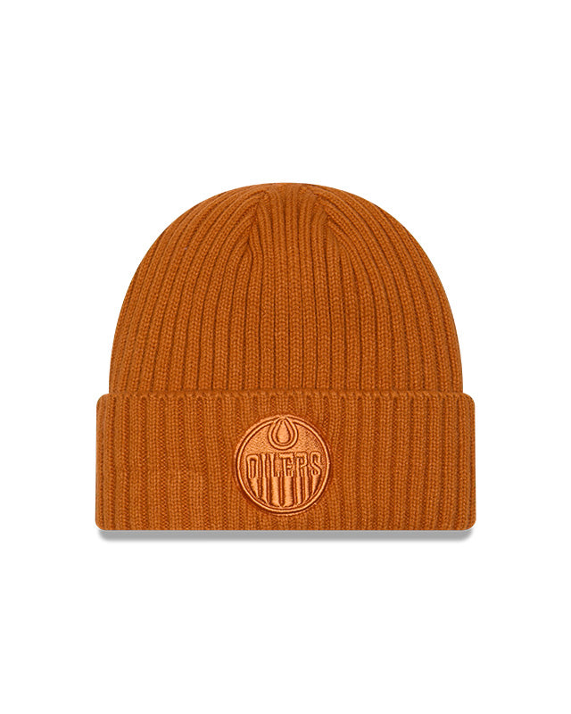 New Era Men's NHL Edmonton Oilers Color Pack Beanie Knit Toque amber orange