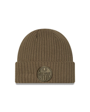 New Era Men's NHL Edmonton Oilers Color Pack Beanie Knit Toque olive dark green